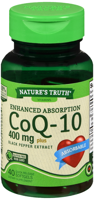 COQ10 400MG + BLK PPR SGC 40CT NAT TRU