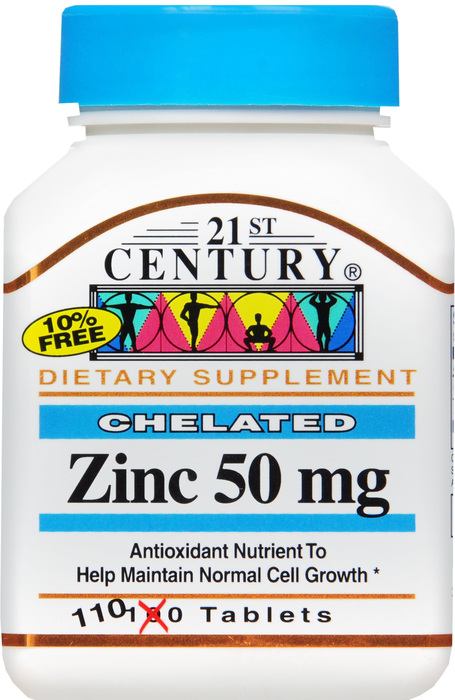 21st Century Zinc 50mg Chelated Tablets 110ct