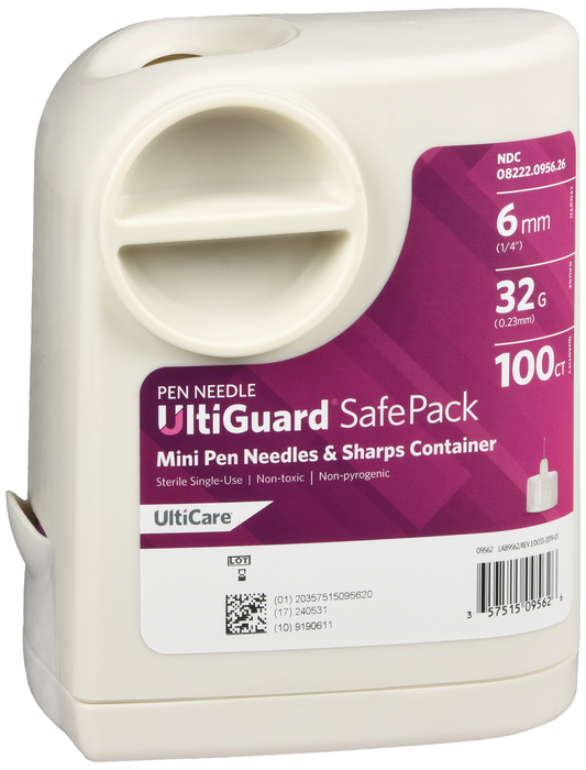 UltiGuard SafePack Pen Needles 32Gx6mm 100ct