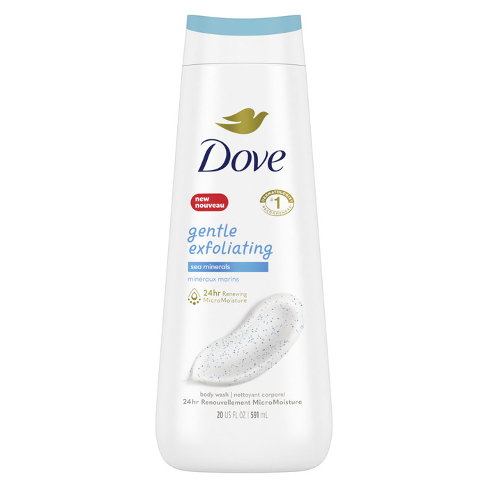 DOVE GENTLE EXFOLIATING MINERAL WSH 20OZ