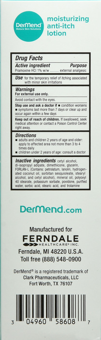 Dermend Moisturizing Anti-Itch Lotion 8oz