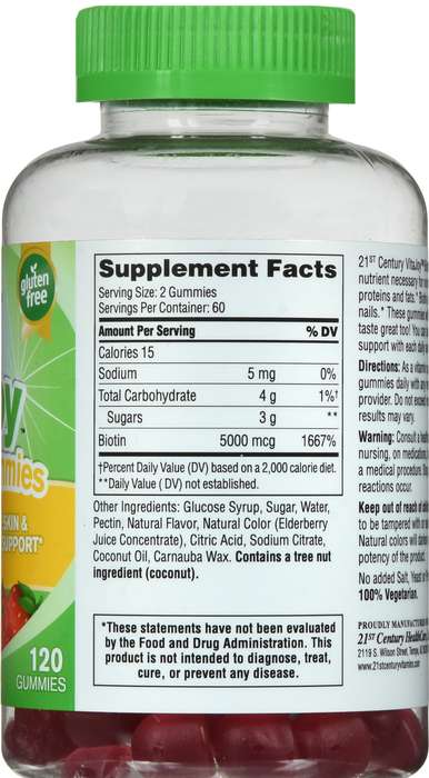 21st Century VitaJoy Biotin 5000mg Gummies 120ct