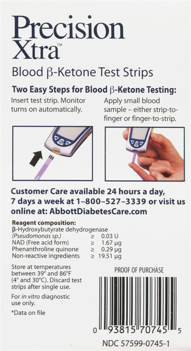 PRECISION XTRA KETONE TEST STRIP 10CT