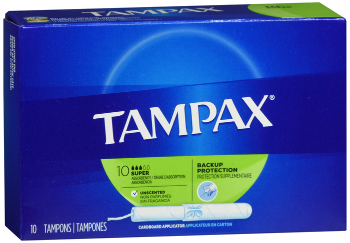 Tampax Flushable Super Absorbency Unscented Tampons 10ct