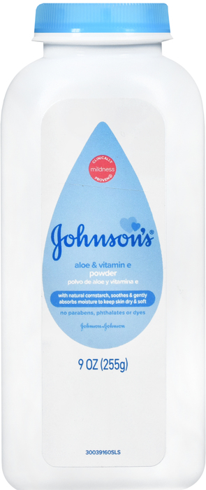 JOHNSONS BABY POWDER SOOTHING ALOE & VITAMIN E 9OZ