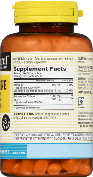 GLUCOSAMINE-MSM 1500-1000MG CAP 90 MASON