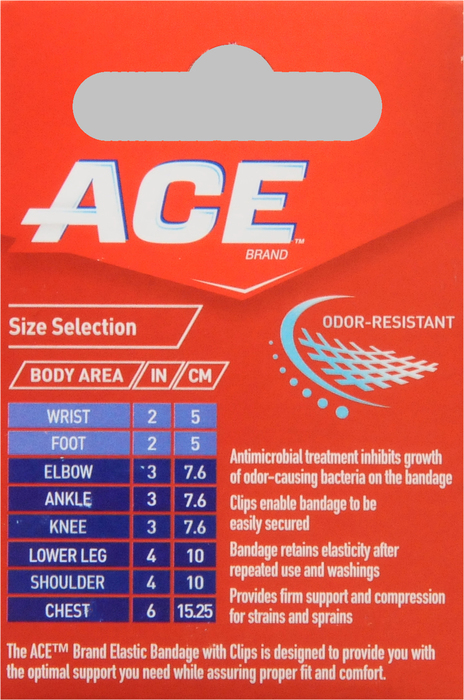 ACE 2 Inch Elastic Bandage with Clips1ct