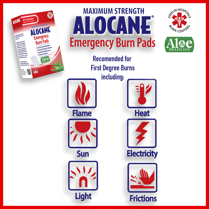 ALOCANE EMERG BURN PADS W LIDOCAINE 10CT