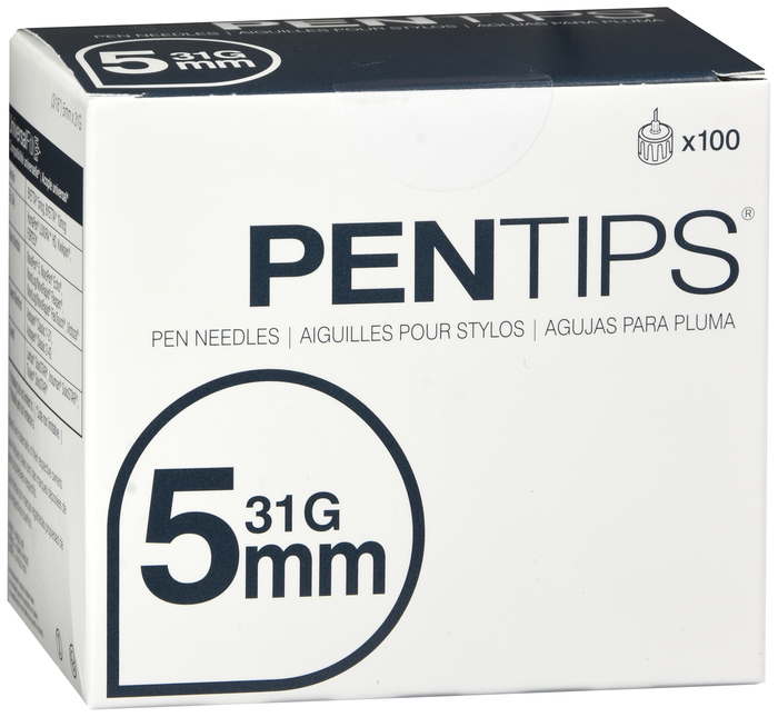 PENTIPS PEN NEEDLES 5MMX31G 100CT