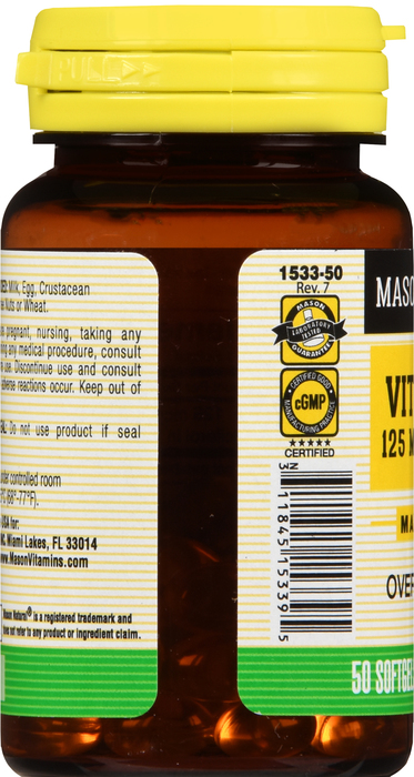 Mason Natural Vitamin D3 5000IU Softgels 50ct