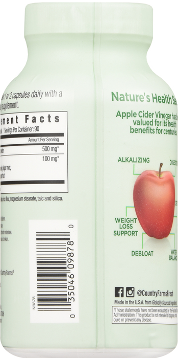 COUNTRY FARMS APPLE CDR VNGR CAPS 90CT