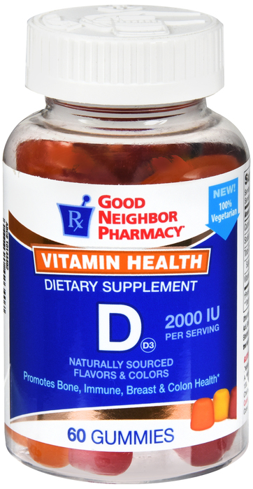 Good Neighbor Pharmacy Vitamin D 2000 IU Assorted Gummies 60ct