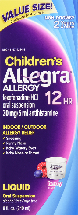 Children’s Allegra 12HR Allergy 30mg Liquid Berry 8oz