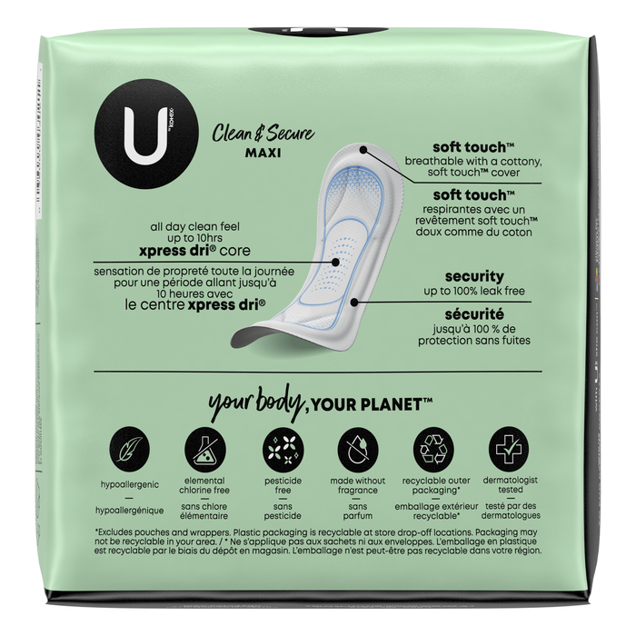 U by Kotex Pads Long Super Maxi22ct