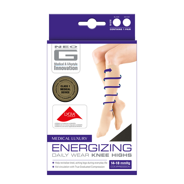 NEO G ENERGIZING KNEE HIGH BLACK LARGE