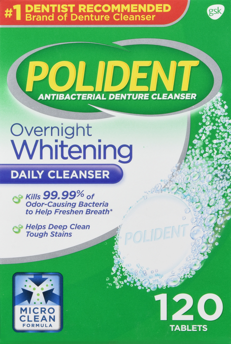 POLIDENT OVERNIGHT TABLET MINT 120CT