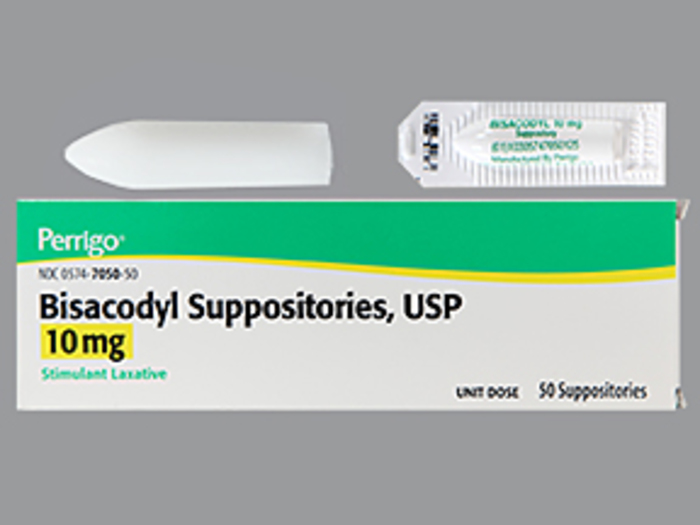 Biscodyl 10mg Suppositories UD 50ct Perrigo