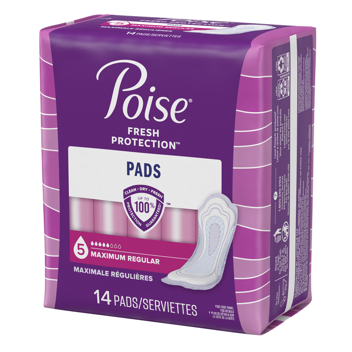 POISE PAD MAXIMUM SIDE SHIELD 6X14CT