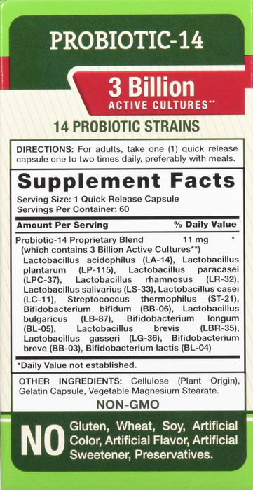 PROBIOTIC 10 70MG 3B CAPS 60CT NAT TRUTH