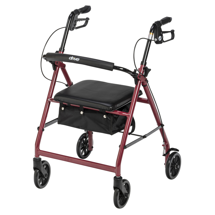 Rollator Aluminum with Seat Red 6" Wheels