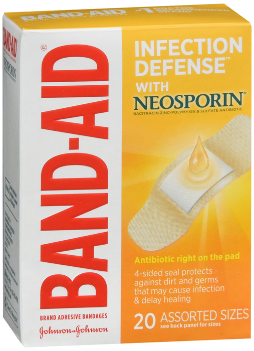 BAND-AID Infection Defense with Neosporin, Adhesive Bandages, Assorted Sizes 20ct