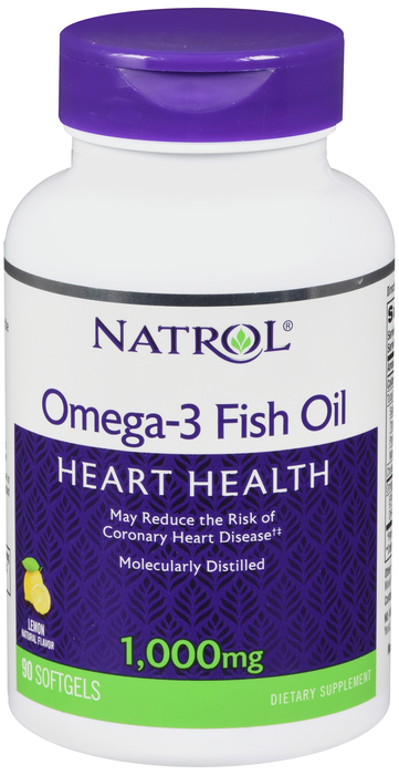 Natrol Omega-3 Fish Oil 1000mg Dietary Supplement Softgels 90ct