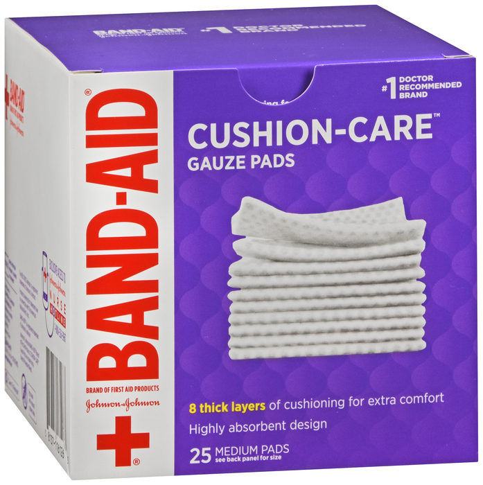 BAND-AID Cushion Care Gauze Pads Medium 25ct