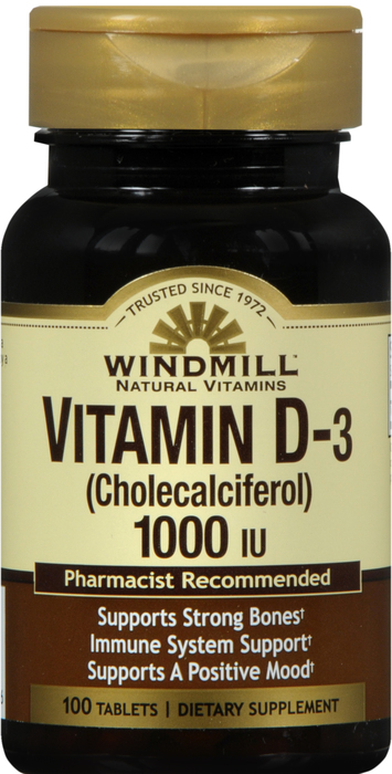 Windmill Vitamin D3 1000IU Tablets 100ct