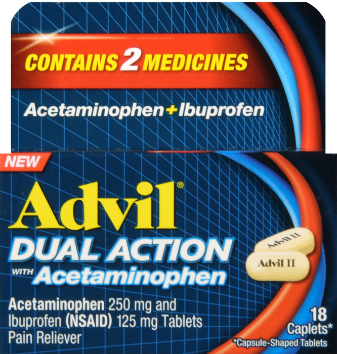 Advil Dual Action with Acetaminophen Caplets18ct