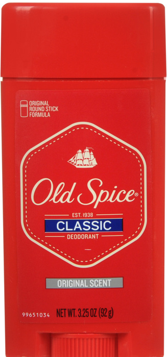 Old Spice Classic Deodorant Original Round Stick Formula Original Scent 3.25oz