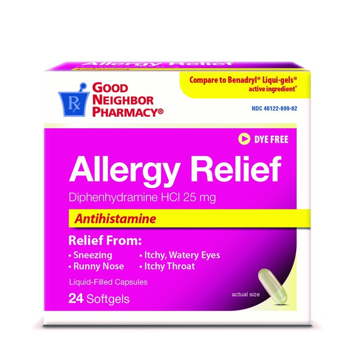 Good Neighbor Pharmacy Allergy Relief Diphenhydramine Dye-Free Tablets 24ct