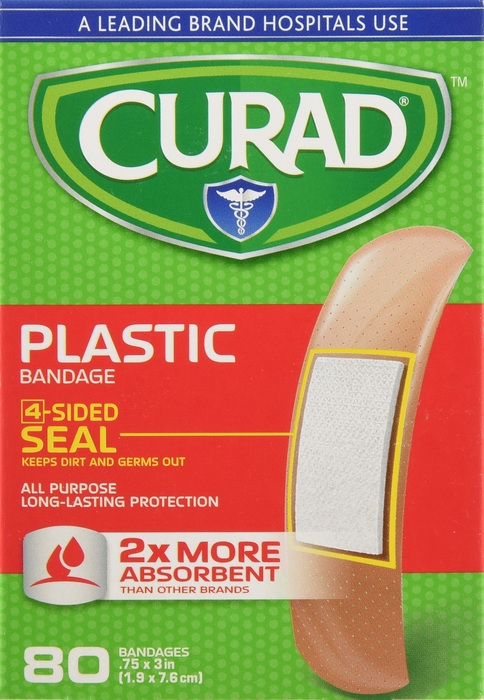 CURAD BANDAGE PLASTIC 1 SIZE 80 CT