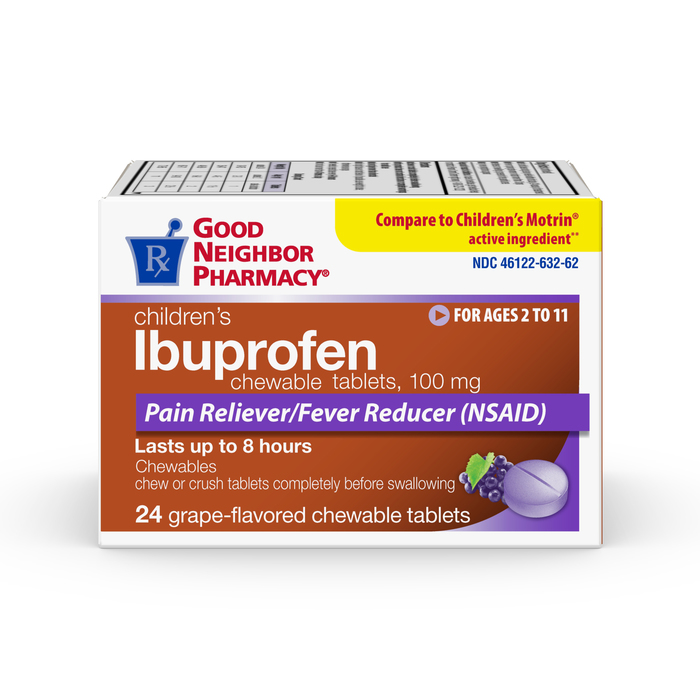 Good Neighbor Pharmacy Children's Ibuprofen Grape-Flavored Chewable Tablets 24ct