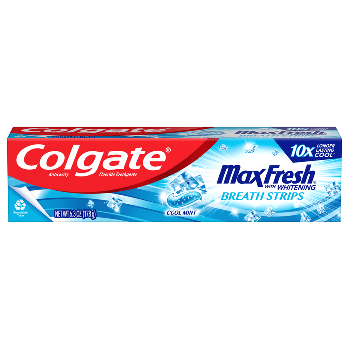 Colgate Max Fresh Cool Mint Breath Strips Toothpaste 6.3oz