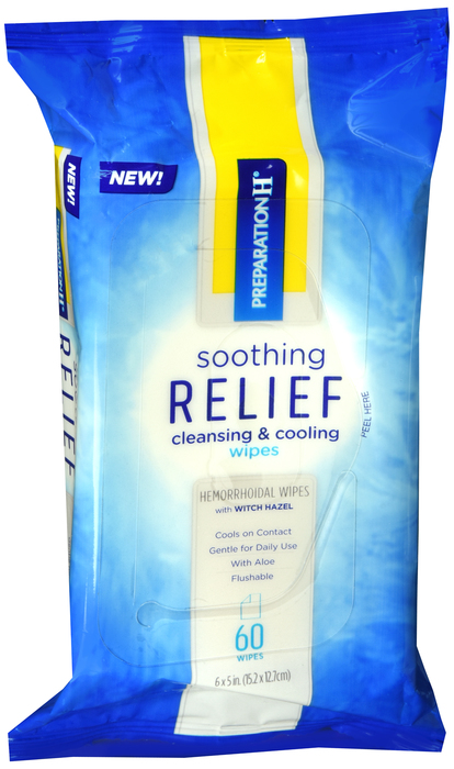 Preparation H Soothing Relief Cleaning & Cooling Wipes 60ct