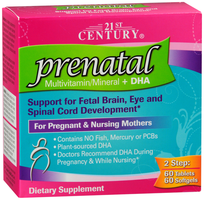 21st Century Prenatal Multivitamin + DHA Tablets 120ct