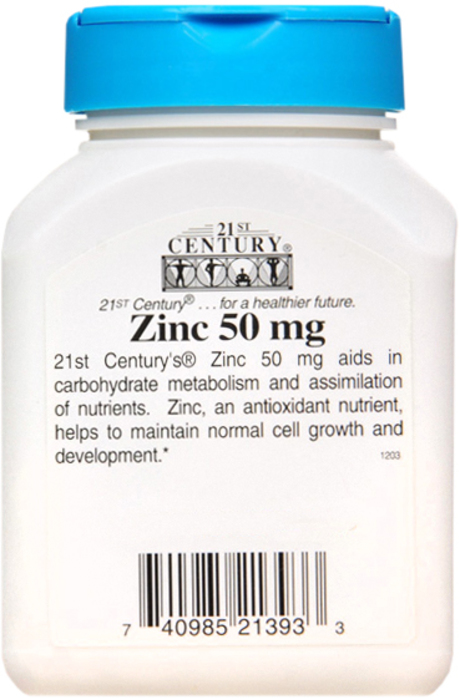 21st Century Zinc 50mg Chelated Tablets 110ct