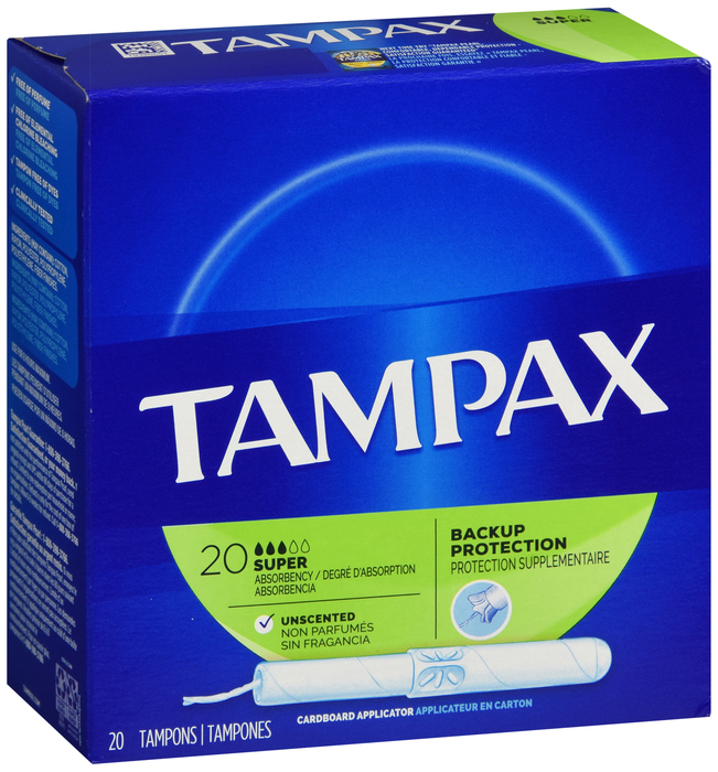 Tampax Flushable Super Absorbency Unscented Tampons 20ct