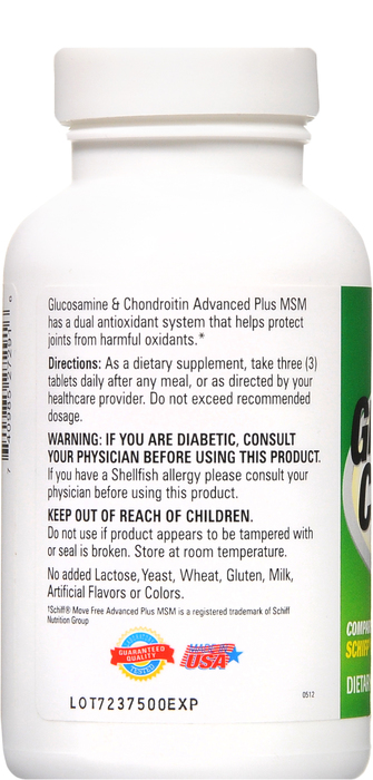 21st Century Glucosamine Chondroitin Advanced + MSM Tablets 120ct