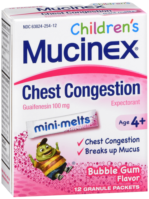 MUCINEX KIDS MINIMELT BUBBLE GUM 12CT