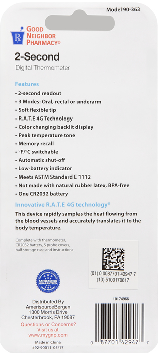 Good Neighbor Pharmacy 2-Secong Flex Tip Digital Thermometer 1ct
