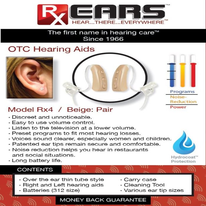 RX EARS HEARING AIDS RX4 BEIGE DS