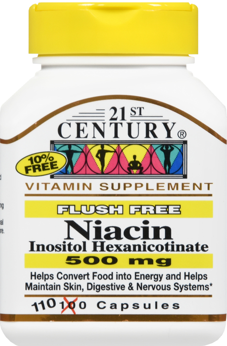 21st Century Niacin 500mg Flush Free Capsules 110ct