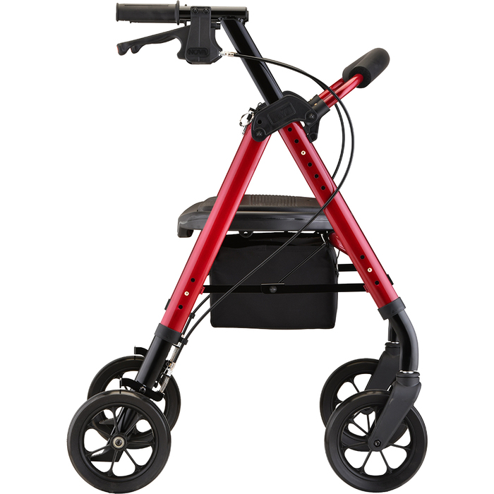 NOVA STAR 8 DELUXE WIDE ROLLATOR RED DS