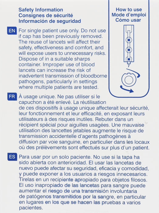 Unilet Lancets Micro Thin 33 G 100ct