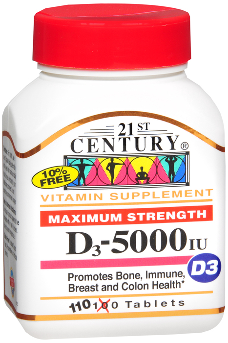 21st Century Vitamin D3 5000 IU Softgels 110ct