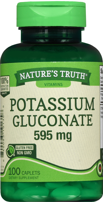 POTASSIUM GLUCNT 595MG CPL 100CT NAT TRU