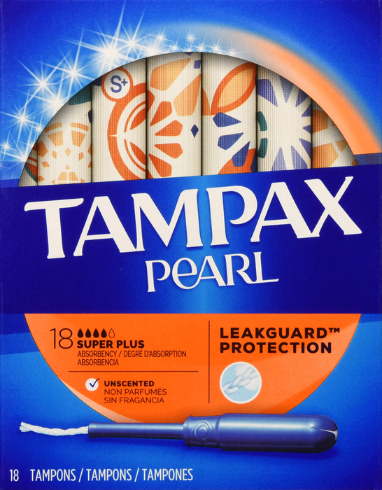 Tampax Pearl Super Plus Unscented Tampons 18ct