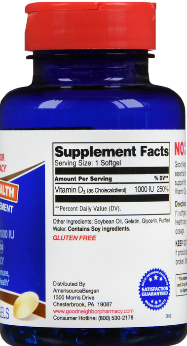 Good Neighbor Pharmacy Vitamin D 1000 IU Softgels 250ct