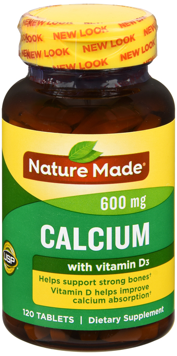 Nature Made Calcium+D 600mg Tablets 120ct